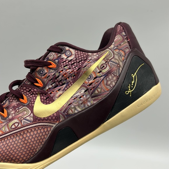 NIKE KOBE IX 9 EM SILK MENS SIZE 9.5 ATHLETIC SHOES GOLD PURPLE - Picture 8 of 12